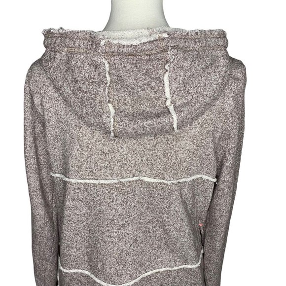 Fresh Produce Swift Front Zip Hooded Jacket With Raw Edges Size M/L Brown Coral - Picture 7 of 9